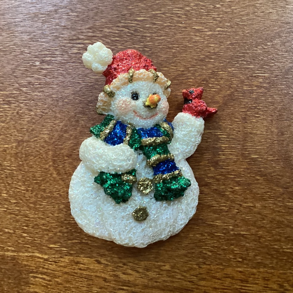 Vintage Snowman Brooch